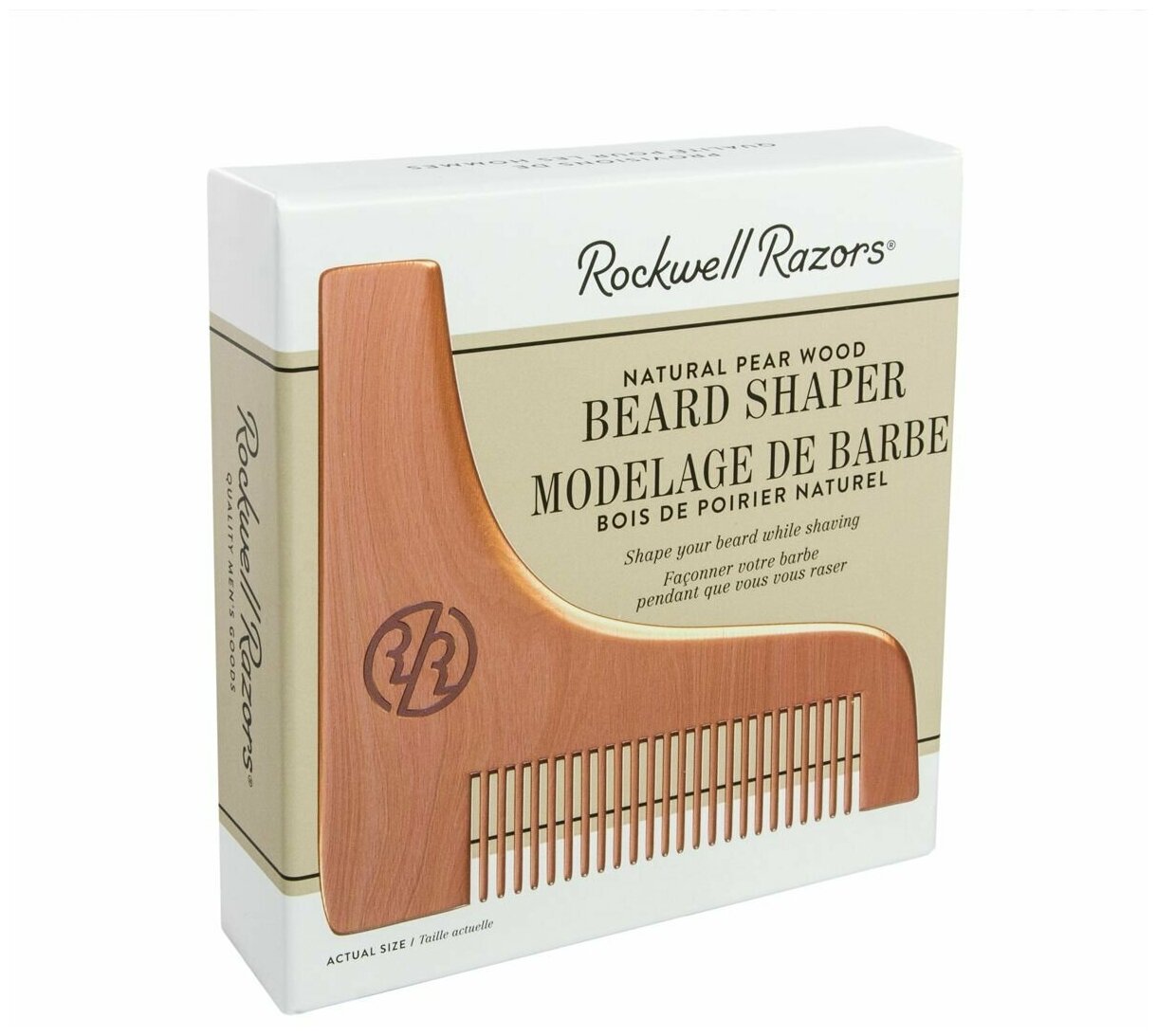 Rockwell Трафарет для бороды с гребнем , грушевое дерево — фото 1