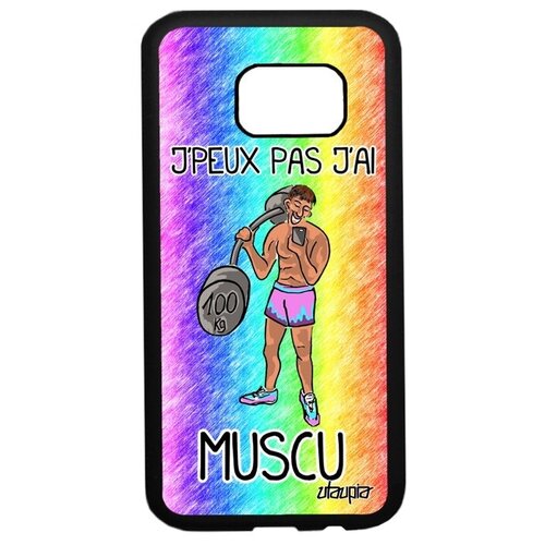 фото Противоударный чехол на телефон // galaxy s7 // "не могу - у меня бодибилдинг!" рисунок кроссфит, utaupia, цветной