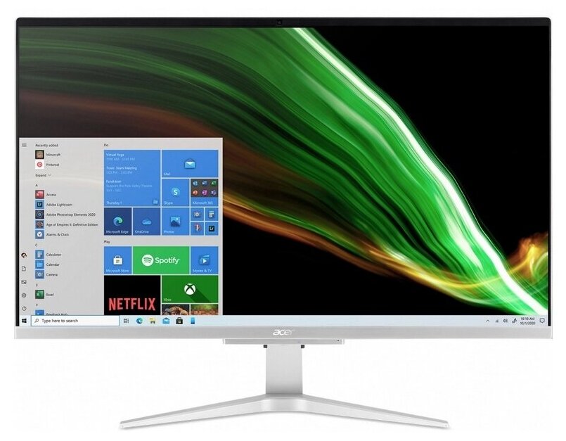 27 Моноблок Acer Aspire C27-1655 1920x1080 Intel Core i5-1135G7 24 ГГц RAM 8 ГБ SSD 512 ГБ Intel Iris Xe Graphics ОС не установлена серебристый