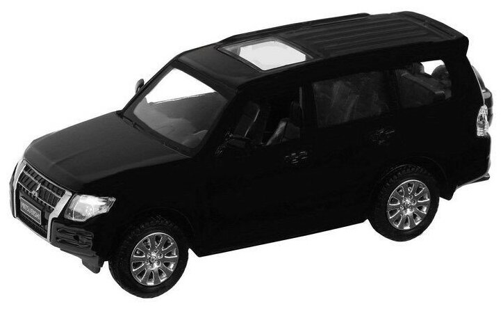 Машина "автопанорама" Mitsubishi Pajero 4WD Tubro, черный, 1/43, инерция, в/к 17,5*12,5*6,5 см