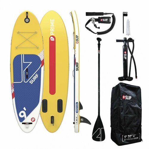 фото Cап борд надувной двухслойный prime 9.0x30x4 surf blue s23 (274x76x10 см) / sup board, сапборд, доска для сап серфинга prime snowboards