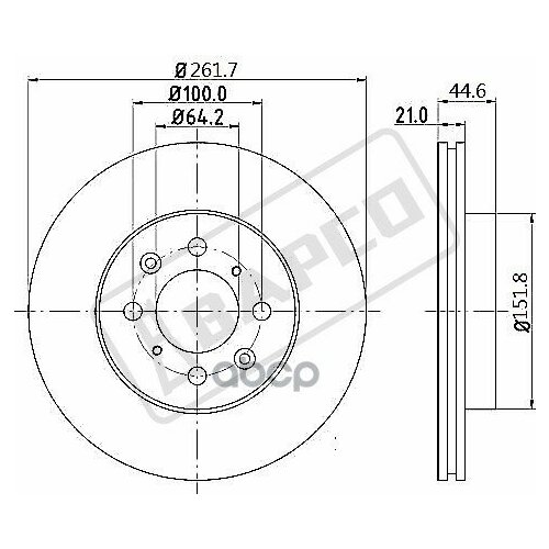 Диск Торм. Вент. Пер BAPCO арт. BD0574