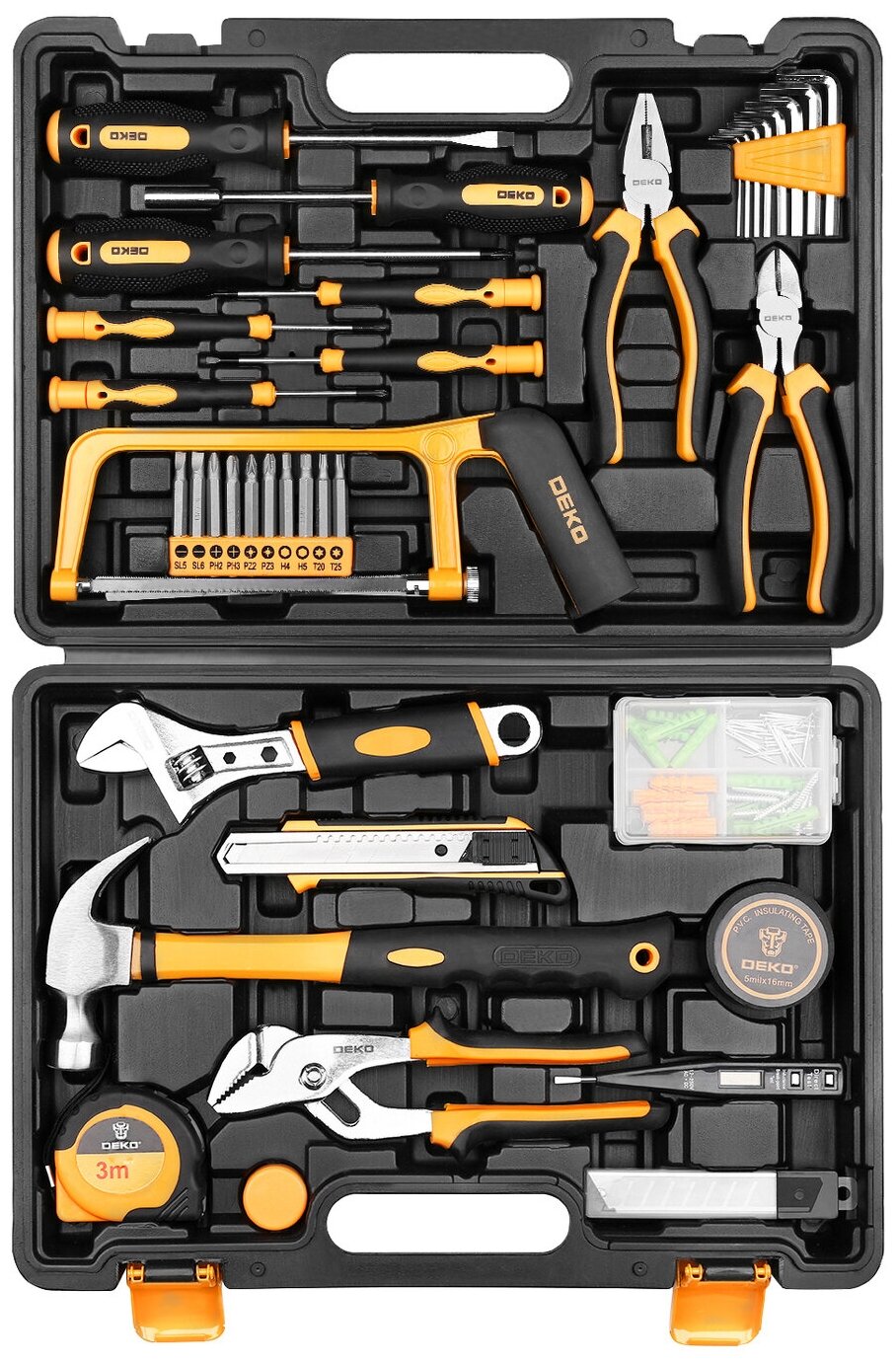 Универсальный набор инструмента для дома в чемодане DEKO DKMT102 (102 предмета)