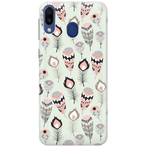 фото Gosso ультратонкий силиконовый чехол-накладка для samsung galaxy m20 с принтом "перья бохо"