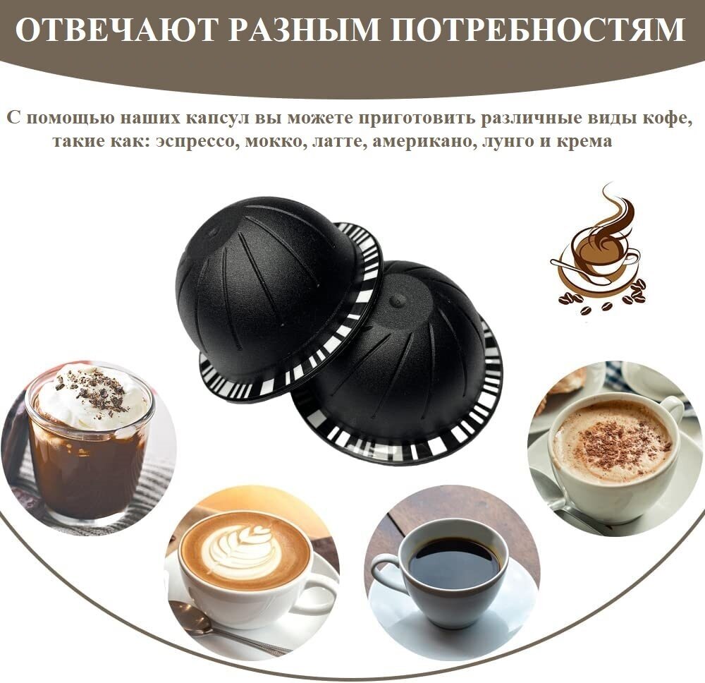 Многоразовые Капсулы Nespresso Vertuo 150 мл - 1 шт, 230 мл - 1 шт, крышки из фольги 100 шт. - фотография № 4