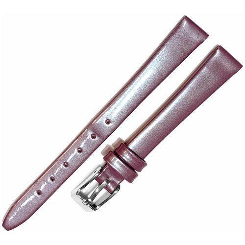 фото Ремешок 1003-01 (сирен) лак сиреневый фиолетовый кожаный ремень 10 мм для часов наручных лаковый из натуральной кожи гладкий ardi