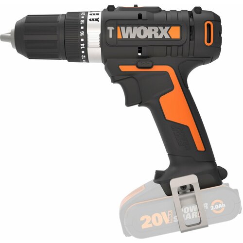 Дрель-шуруповерт ударная аккумуляторная WORX WX370.9, 50Нм, 20В, без АКБ и ЗУ дрель шуруповерт аккумуляторная worx wx373 9 20в без акб и зу