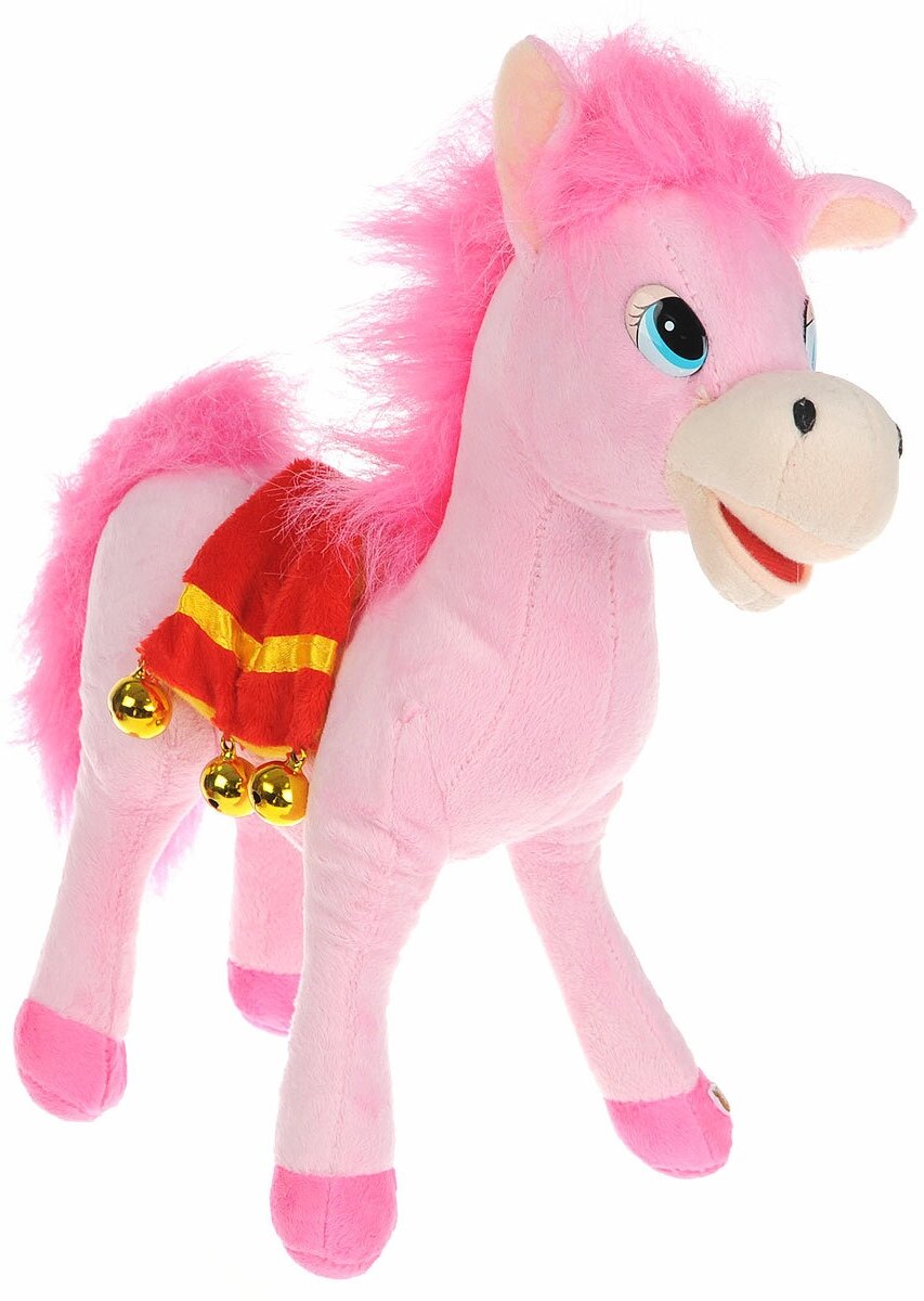 Мульти-Пульти Мягкая озвученная игрушка Лошадка цвет розовый 30 см
