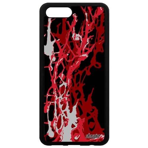 фото Противоударный чехол для смартфона // honor v10 / view 10 // "огонь" стиль абстракт, utaupia, красный