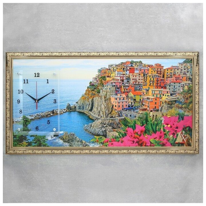 Часы-картина настенные, серия: Природа, "Италия", 50 х 100 см, микс 1541497