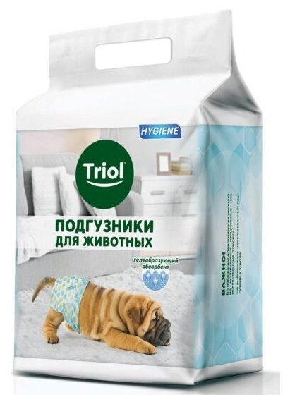 Подгузники Triol для собак M, вес животного 7-15 кг (уп.12шт.)
