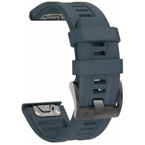 Силиконовый ремешок на часы Garmin Fenix 7X, 6X, 5X, 3, Garmin Enduro, Tactix Delta, быстросъемный QuickFit 26 мм с гравировкой премиум качество