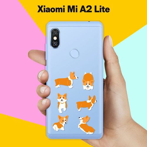 Силиконовый чехол на Xiaomi Mi A2 Lite Ракурсы корги / для Сяоми Ми А2 Лайт пластиковый чехол кот рисунок черно белый на xiaomi mi a2 lite сяоми ми а2 лайт