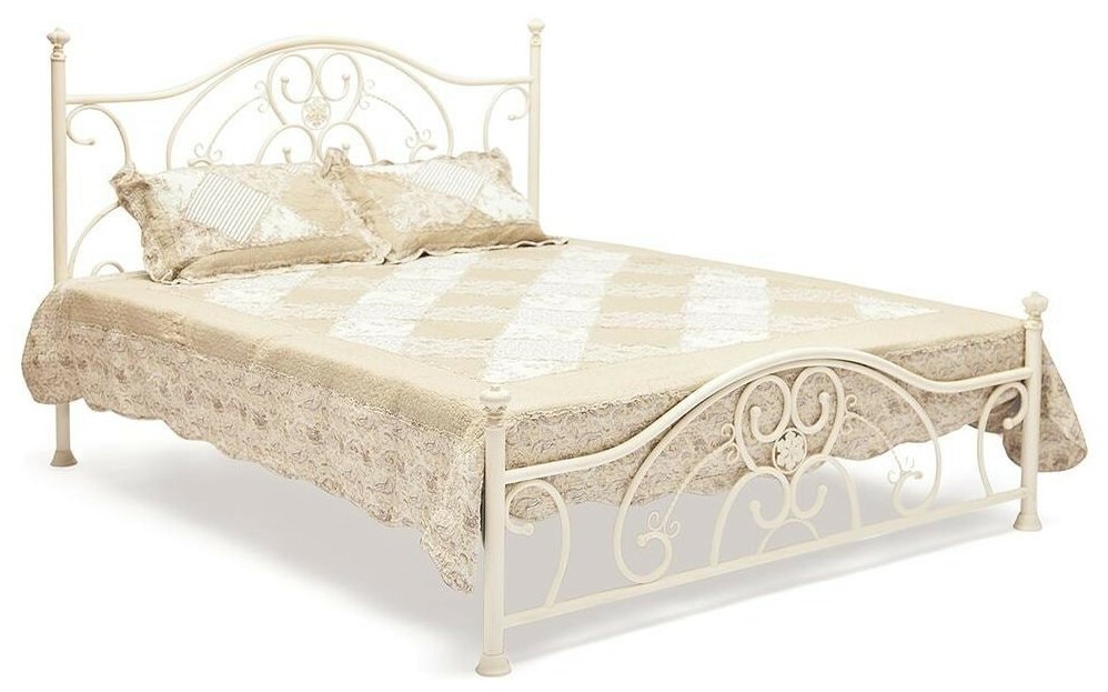 Кровать TetChair металлическая ELIZABETH 160*200 см (Queen bed), Античный белый (Antique White)