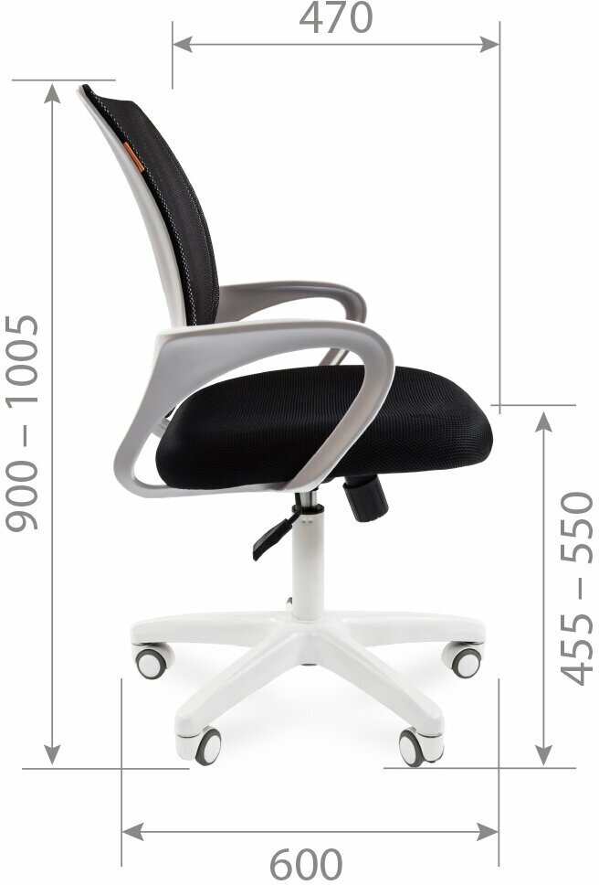 Кресло офисное CHAIRMAN 696 Россия белый пластик TW-16/TW-66 оранжевый - фотография № 9