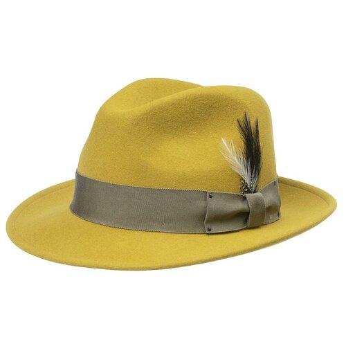 фото Шляпа федора bailey, шерсть, подкладка, размер 59, зеленый