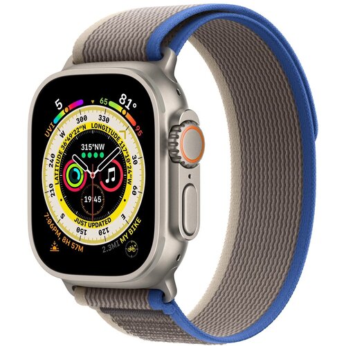 Apple Watch Ultra Titanium Case with M/L Blue/Gray Trail Loop