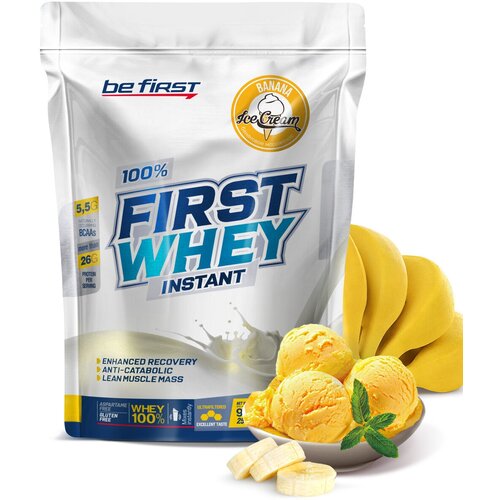 Протеин Be First First Whey Instant, 900 гр., банановое мороженое be first first whey instant 900г банановое мороженное