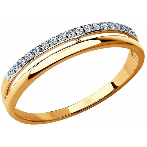 кольцо яхонт золото 585 проба размер 16 Кольцо Яхонт, красное золото, 585 проба, фианит, размер 16, бесцветный