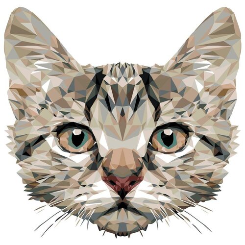 Геометрический кот Раскраска по номерам на холсте Живопись по номерам стильный кот раскраска по номерам на холсте живопись по номерам
