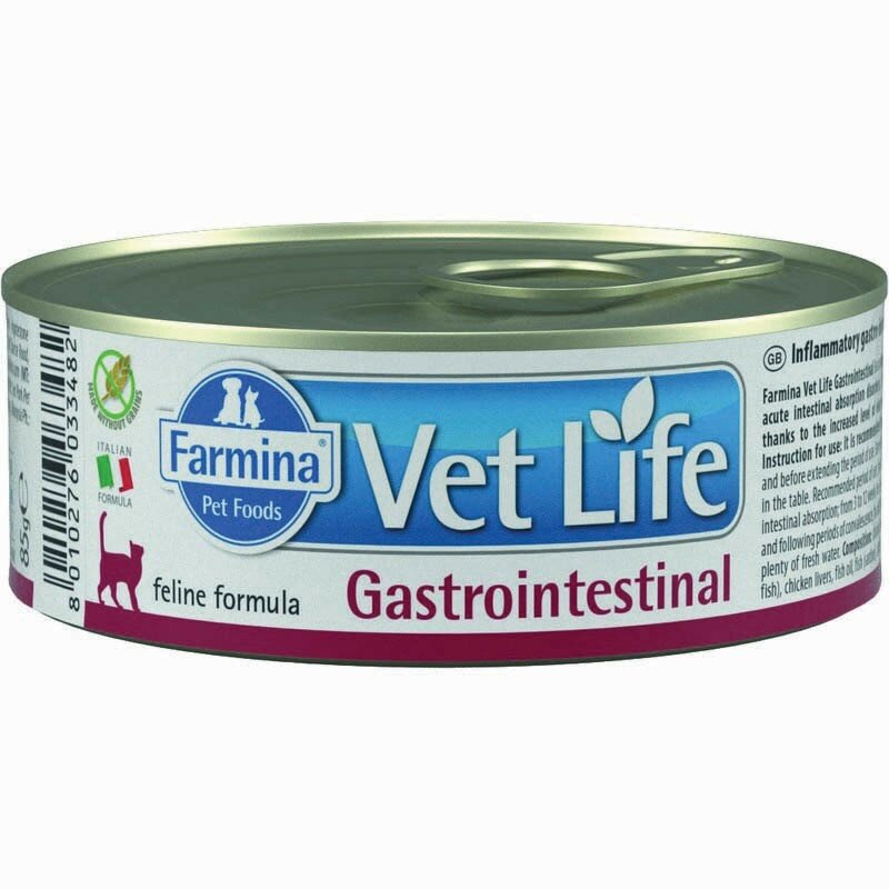 Farmina Vet Life Cat Gastrointestinal влажный корм для взрослых кошек при заболеваниях желудочно-кишечного тракта с курицей - 85 г (12 шт в уп)