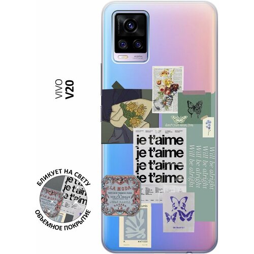 Силиконовый чехол с принтом Je Taime Stickers для Vivo V20 / Виво В20 силиконовый чехол с принтом survivor для vivo v20 виво в20