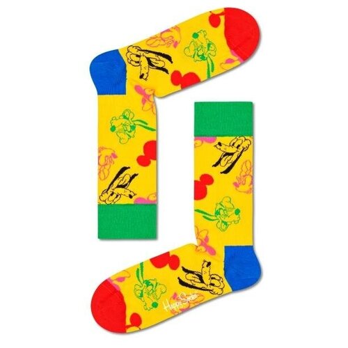 Носки Happy Socks, размер 25, желтый, мультиколор черно желтые носки унисекс beatles sock черный 25