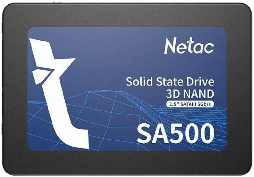 Накопитель SSD 2.0Tb Netac SA500 (NT01SA500-2T0-S3X) (2.5", SATA3, up to 530/475MBs, 3D NAND, 960TBW, 7mm)