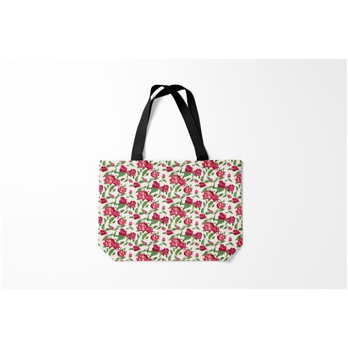 фото Сумка-шоппер / 46х35 см / тренды / цветы узор из красных роз burnettie