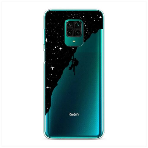 фото Силиконовый чехол "скалолаз в космосе" на xiaomi redmi note 9 pro / сяоми редми нот 9 про case place