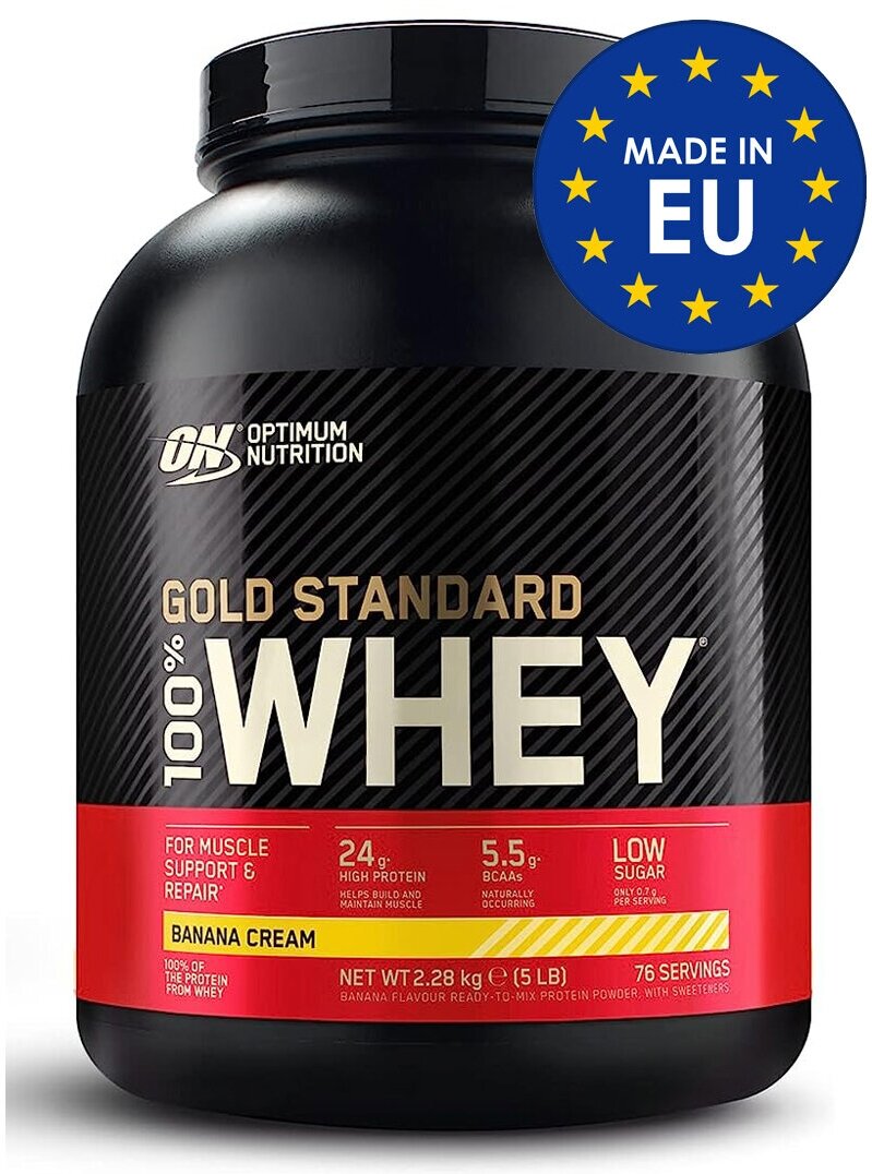 Протеин Optimum Nutrition 100% Whey Gold Standard (EU), 2280 г, банановый крем
