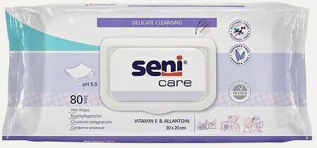 Изображение товара SENI CARE салфетки влажные С витамином Е аллантоином бисабололом N80