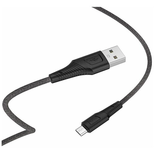 USB кабель HOCO X58 Airy MicroUSB, 2.4А, 1м, силикон (черный) usb дата кабель для зарядки и передачи данных hoco x58 airy type c 1м 3 0a usb data кабель для быстрой зарядки