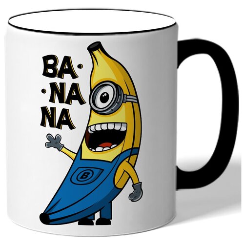 фото Кружка с цветной ручкой миньоны ba na na - миньон-банан drabs