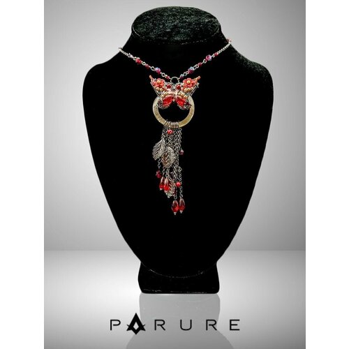 Колье PARURE, искусственный камень, красный