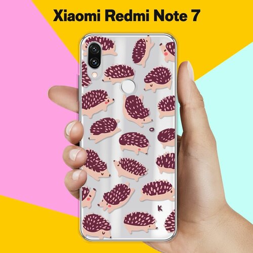 Силиконовый чехол Ёжики на Xiaomi Redmi Note 7 силиконовый чехол на xiaomi redmi 7 сяоми редми 7 no coffee прозрачный