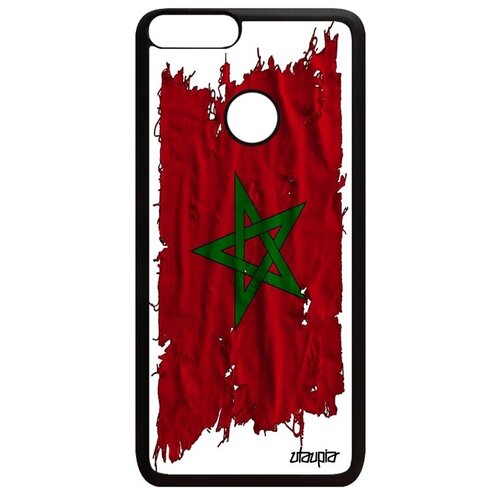 фото Красивый чехол для // huawei p smart 2018 // "флаг марокко на ткани" патриот страна, utaupia, белый