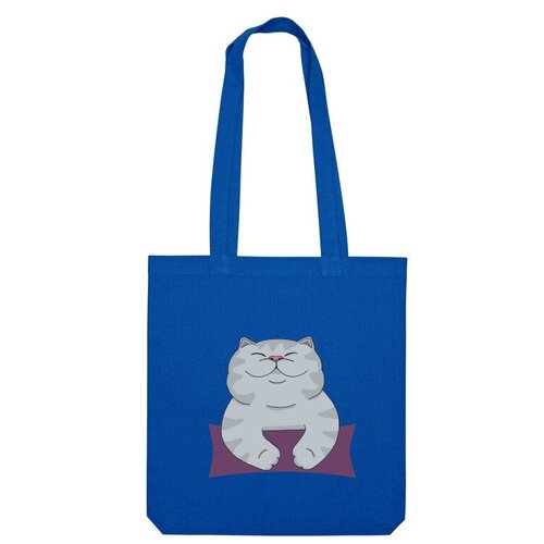 Сумка шоппер Us Basic, синий сумка довольный кот бежевый