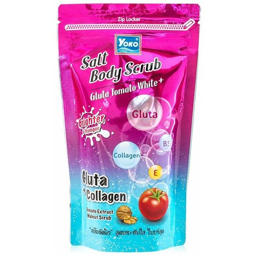 скраб для тела siam yoko солевой c глутатионом и томатом 350 гр 2 шт Yoko Скраб для тела солевой с глутатионом и томатом ,350гр