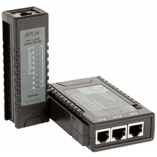 Тестер витой пары NETLAN (EC-CT4511PE) кабельный тестер nikomax с lcd дисплеем utp stp rj45 rj12 rj11 bnc usb с функцией измерения длины и трассировкой кабелей