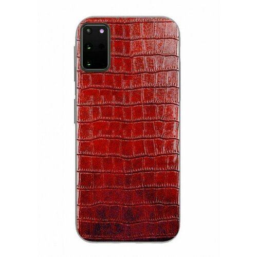 Силиконовая задняя накладка из декоративной кожи крокодила для Samsung S20, красный