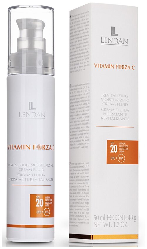 Увлажняющий крем-флюид, 50 мл/ Vitamin C Revitalizing Moisturizing Cream Fluid, Lendan (Лендан)