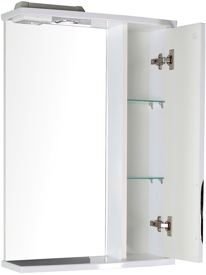 Зеркальный шкаф АСБ-Мебель Мессина 500х750х176 мм с подсветкой белый - фотография № 7
