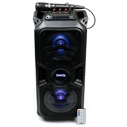 Портативная акустика Dialog Oscar AO-11 1.0, 26W RMS, Караоке с микрофоном, BT+FM+USB+SD+LED, черный