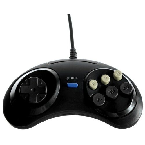 Геймпад для Sega 16-bit GP-100, 6 кнопок, 8 направлений, 9-Pin, чёрный 4281827
