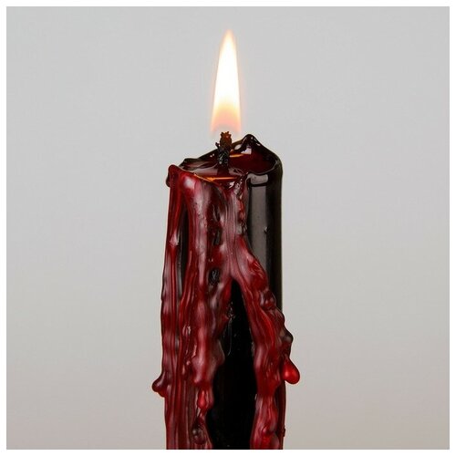 Свеча восковая Тайна крови, 2?20 см, цвет чёрный / красный 4684126 .