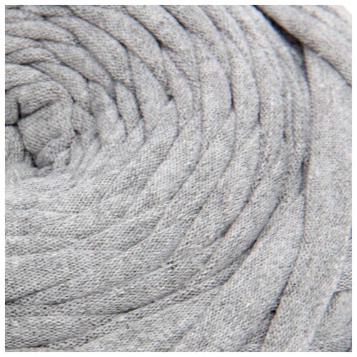 Пряжа трикотажная широкая 50м/160±20гр, ширина нити 7-9 мм (320 серый меланж)