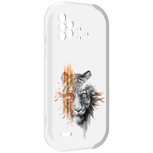Чехол MyPads огненный тигр для UMIDIGI Bison X10 / X10 Pro задняя-панель-накладка-бампер