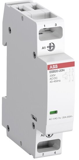 Контактор модульный Abb ESB… N 20А 2НО 230В AC/DC, 1SBE121111R0620