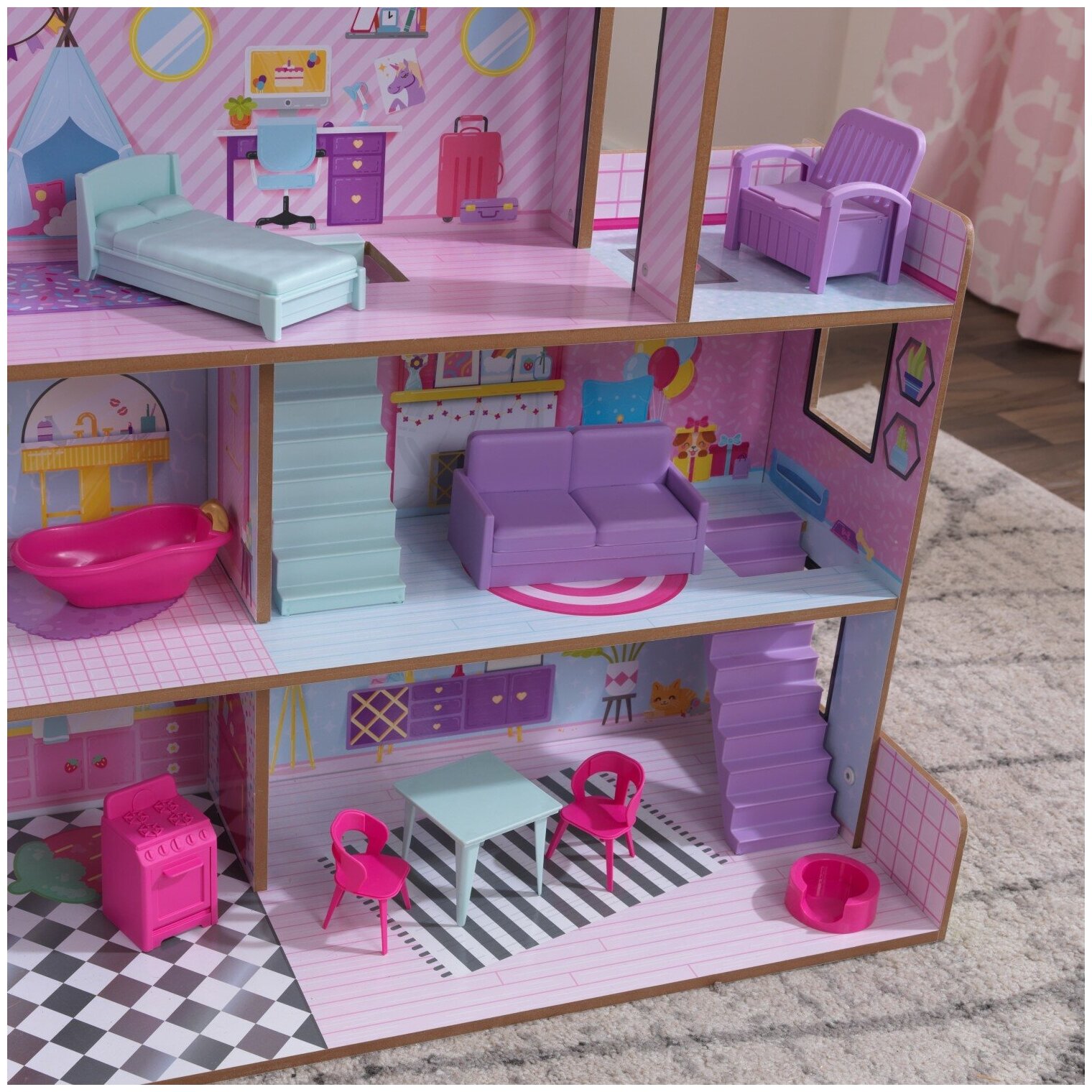 Кукольный домик Лолли с мебелью (10 предметов) KidKraft - фото №12